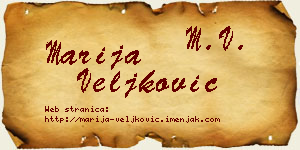 Marija Veljković vizit kartica